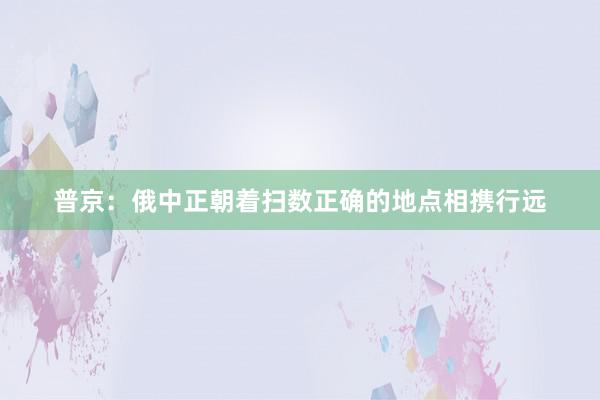 普京：俄中正朝着扫数正确的地点相携行远