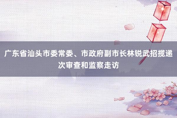 广东省汕头市委常委、市政府副市长林锐武招揽递次审查和监察走访