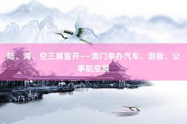 陆、海、空三展皆开——澳门举办汽车、游艇、公事航空展