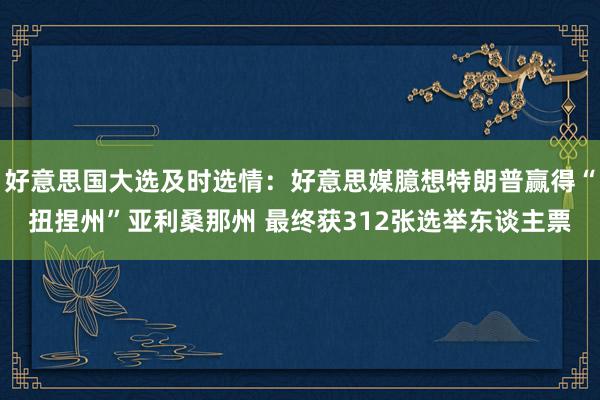 好意思国大选及时选情：好意思媒臆想特朗普赢得“扭捏州”亚利桑那州 最终获312张选举东谈主票